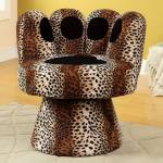PAUS SWIVEL ACCENT CHAIR LEOPARD CM-AC6806LP